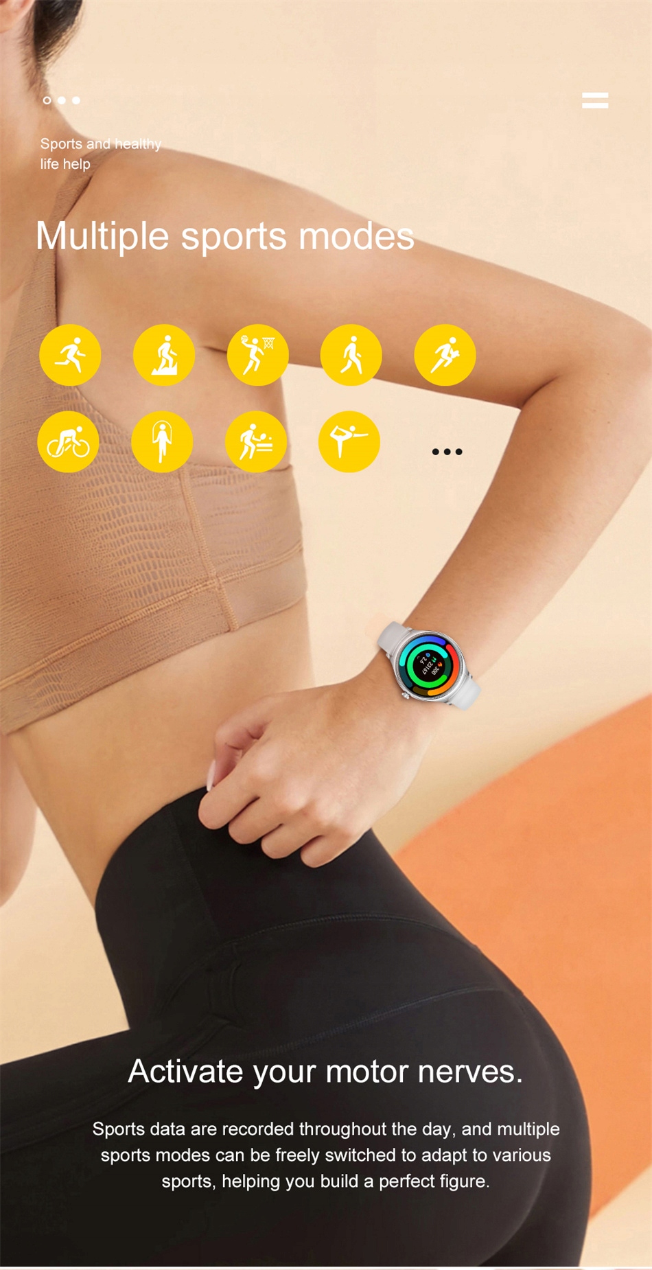 Smart Watch Bluetooth Bracelet Watch Kolor dominujący czarny