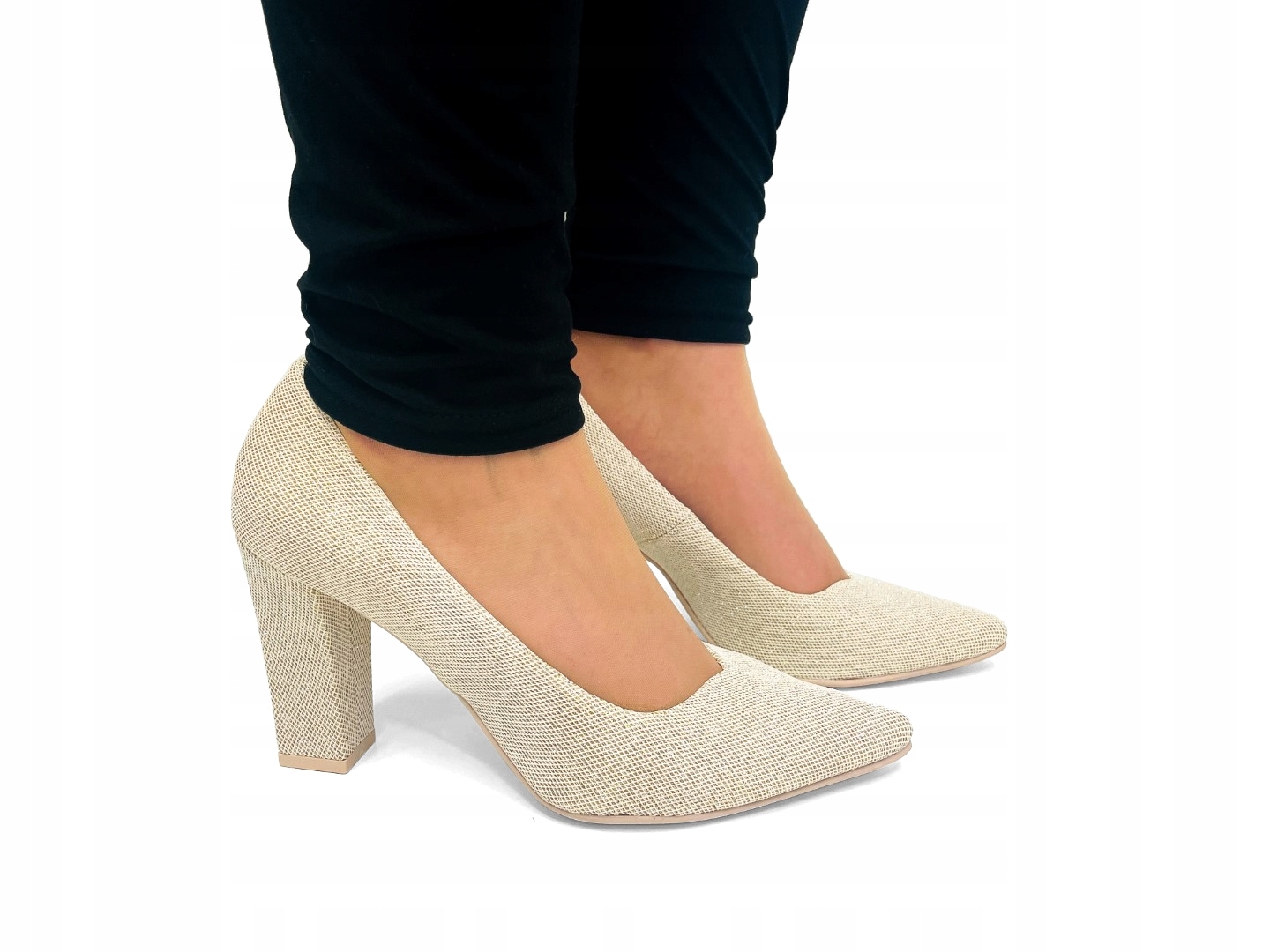 ZŁOTO BROKATOWE ZŁOTE SZPILKI NA WYSOKIM SŁUPKU 37 Marka inna