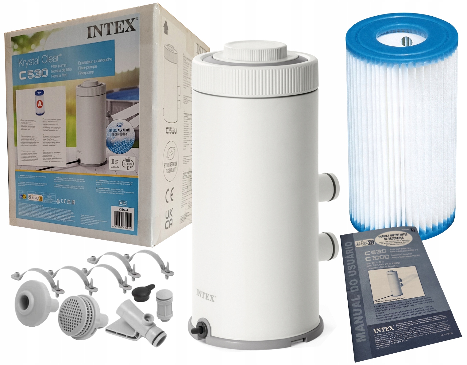 Intex 26604 Pompa Filtrująca 2006 l/h Filtr Hydroaeration do Basenu bez rur