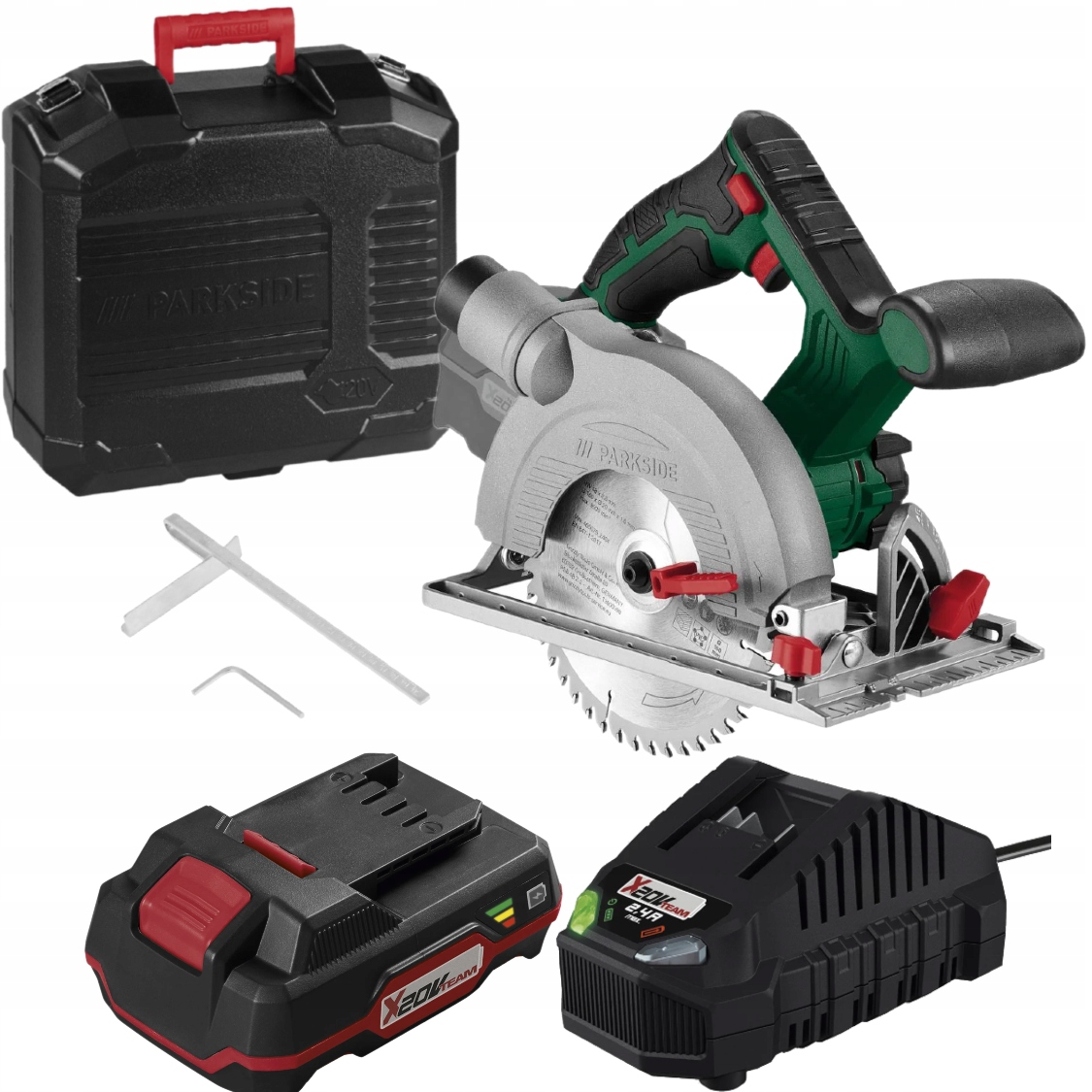 Parkside akumulatorowa pilarka piła tarczowa Phksa C4 20V aku 2ah Najnowsza