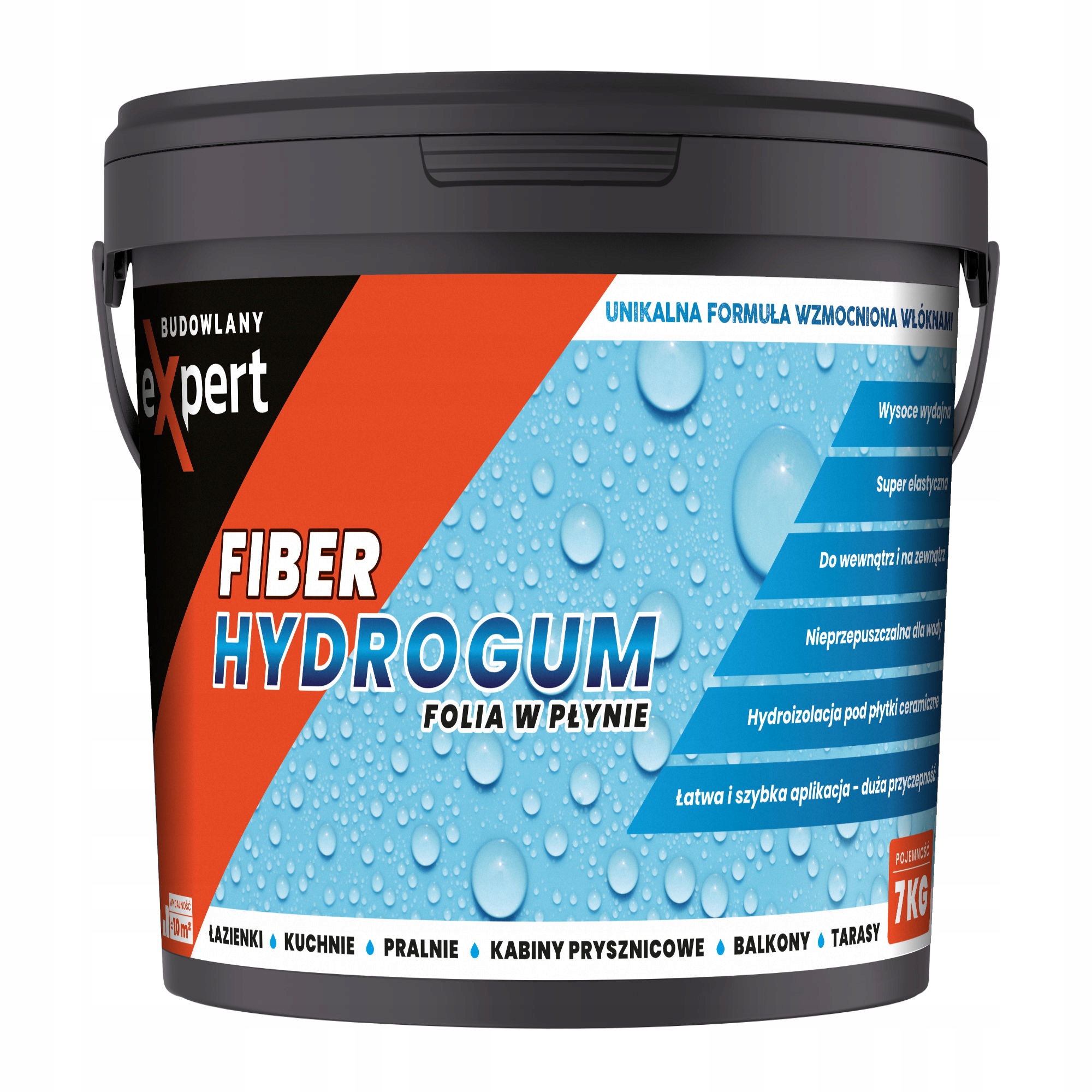 folia w płynie Fiber Hydrogum Izolacja Budowlany Expert 7kg
