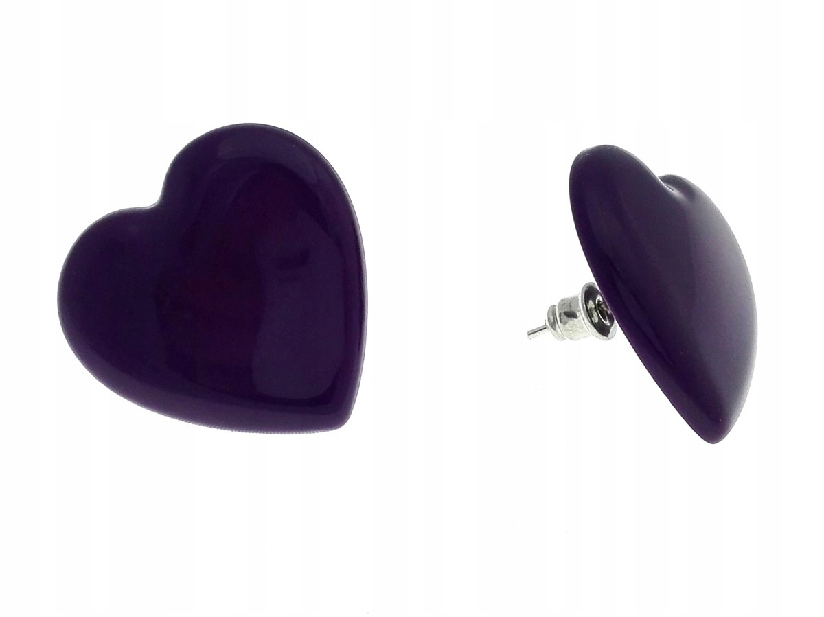 

Kolczyki serca serduszka duże Ciemnofioletowy
