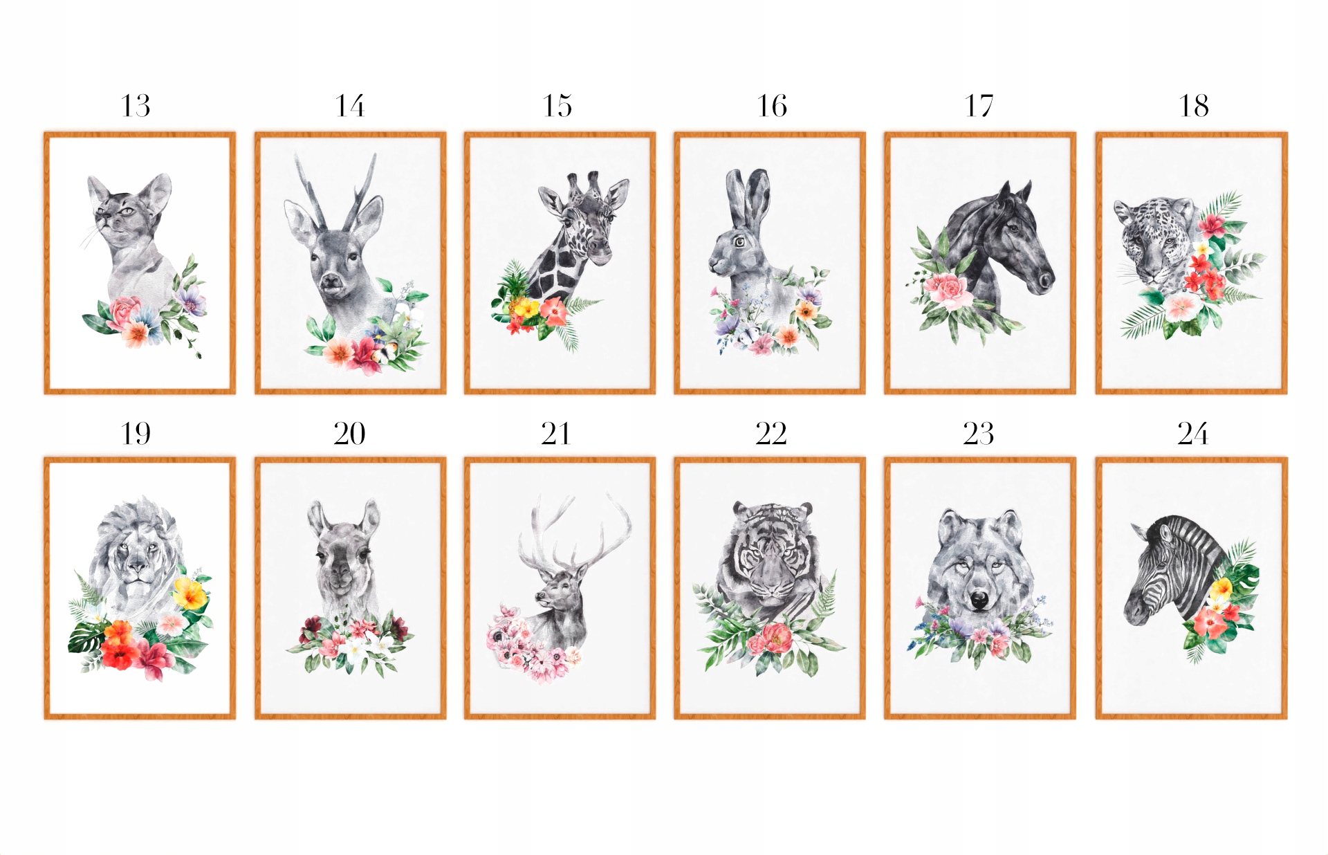 Grafiki Akwarele Zwierzęta Dla Dzieci Żyrafa A3 Szerokość produktu 29.7 cm