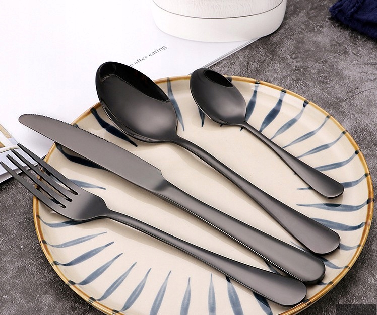 Komplet sztućców 24 elementów czarny AA011 Marka Goldstart