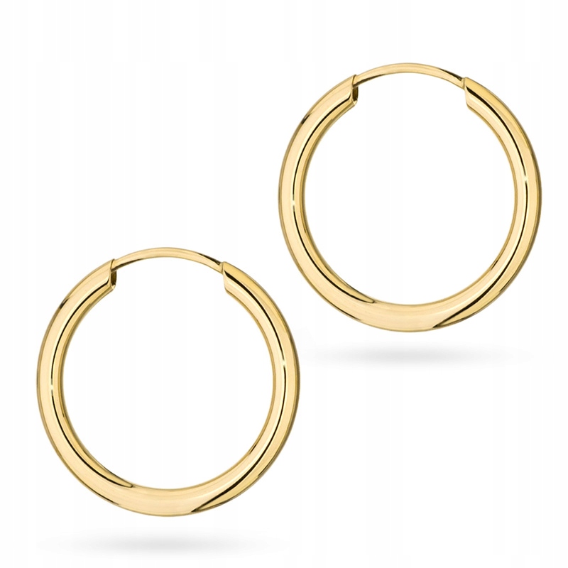 

Złote Kolczyki Kółka 15mm pr. 585 Koło Ring 14k