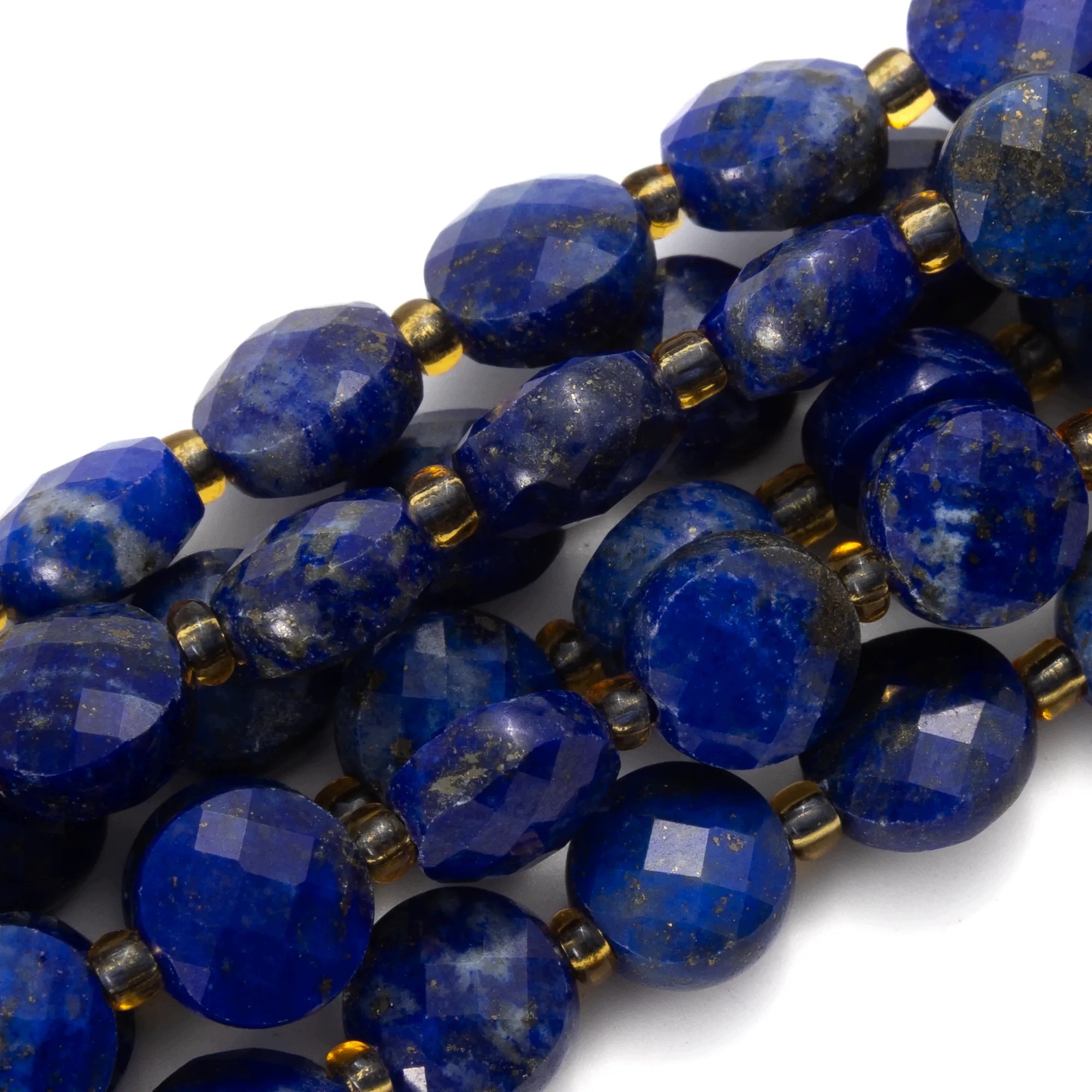 Lapis Lazuli fasetovaná mince 6 mm Přírodní Kameny Pro Diy Šperky