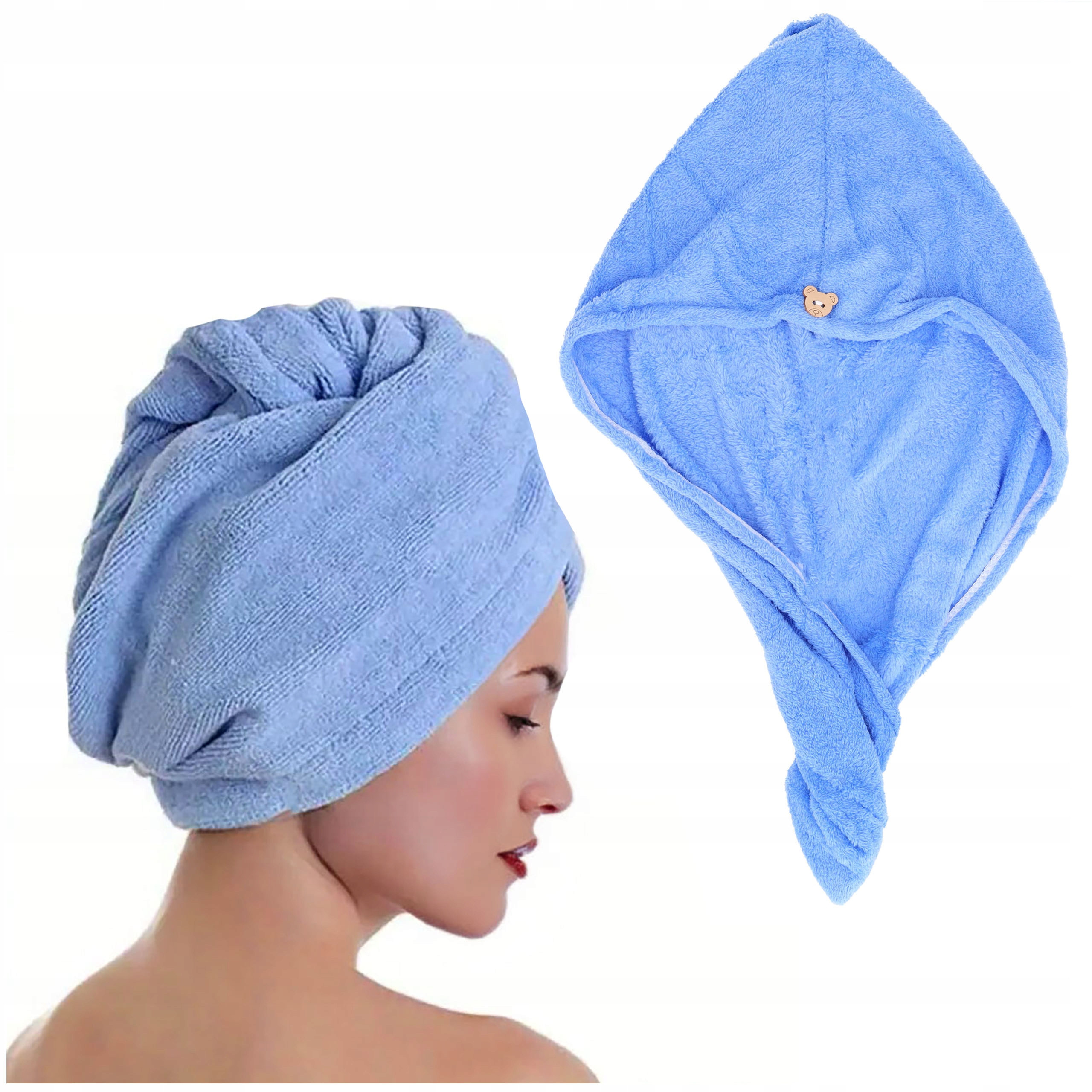 RĘCZNIK DO WŁOSÓW TURBAN Z MIKROFIBRY MIĘKKI DO SUSZENIA NA GŁOWĘ