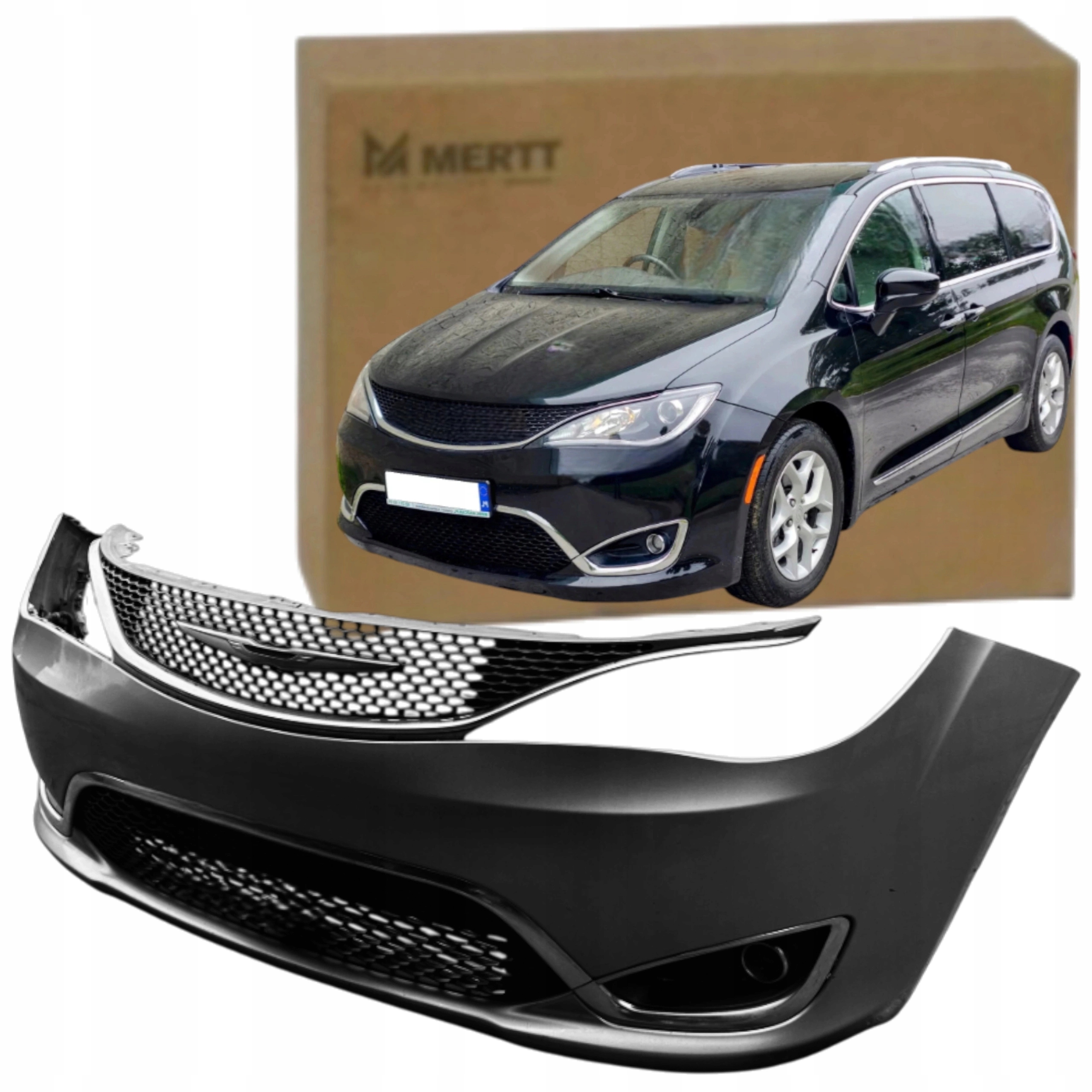 Kompletní Přední Nárazník Atrapy Gril Chrom Chrysler Pacifica 2017-2021