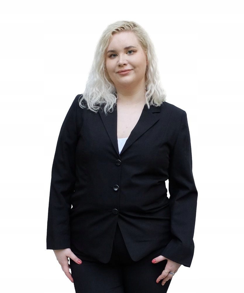 Klasická Modina Černá Sako Vložka MO02 46