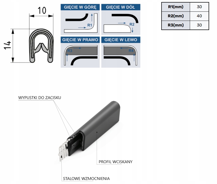 Osłona krawędzi PVC 1-4mm '516' METR BIEŻĄCY Kod producenta 9516