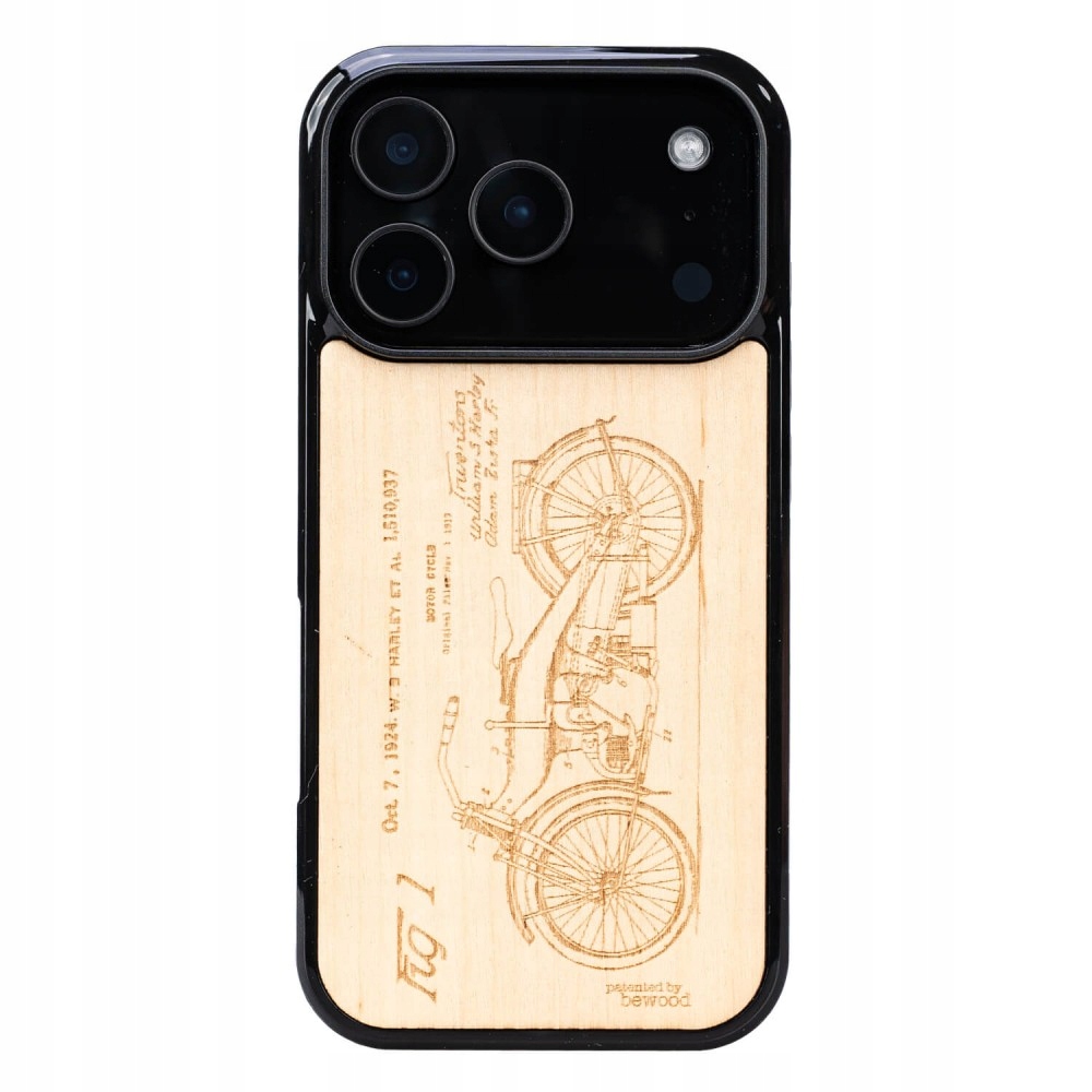 Dřevěné Pouzdro Bewood pro iPhone 17 Pro Harley Patent Aniegre