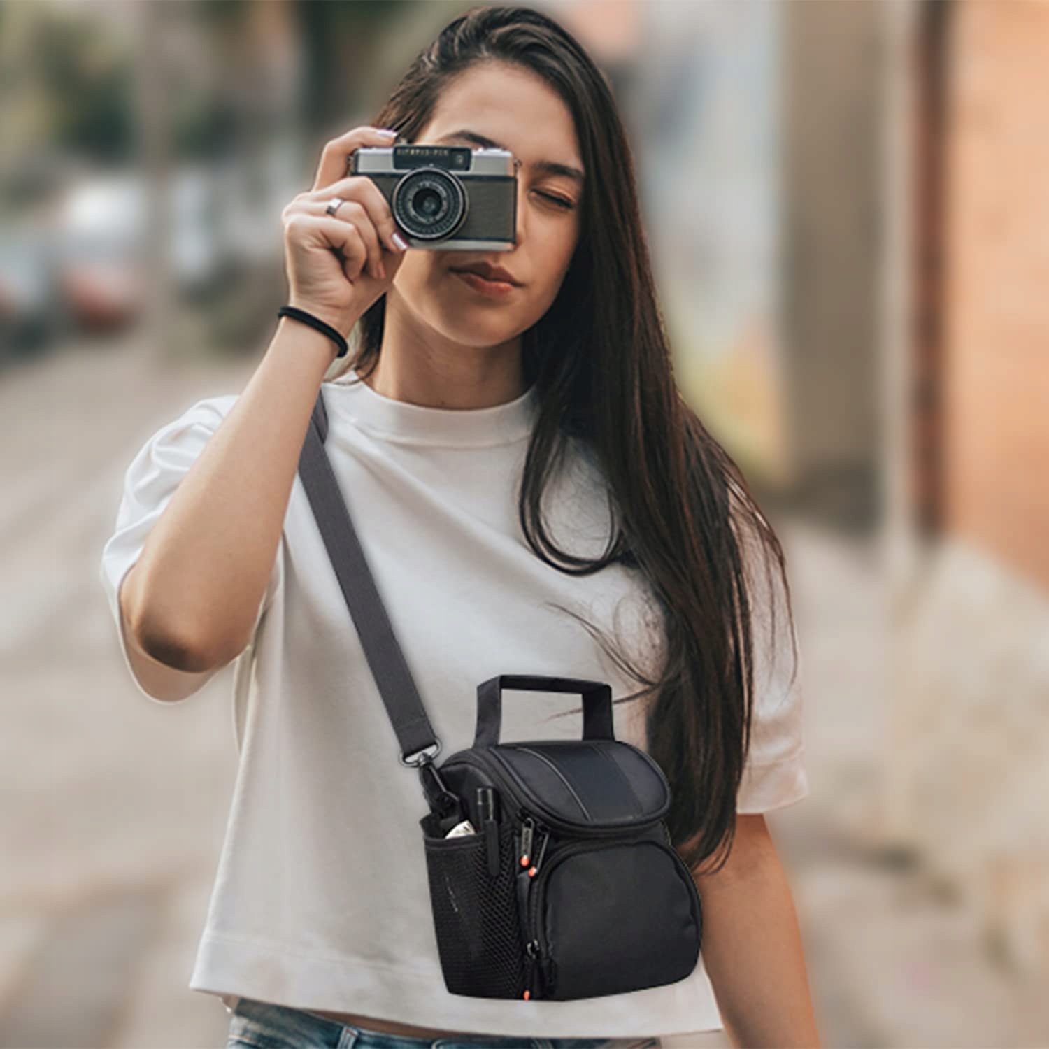 FOSOTO Torba Na Aparat DSLR Wodoodporna Z Paskiem Do Canon Nikon — miniatura 2