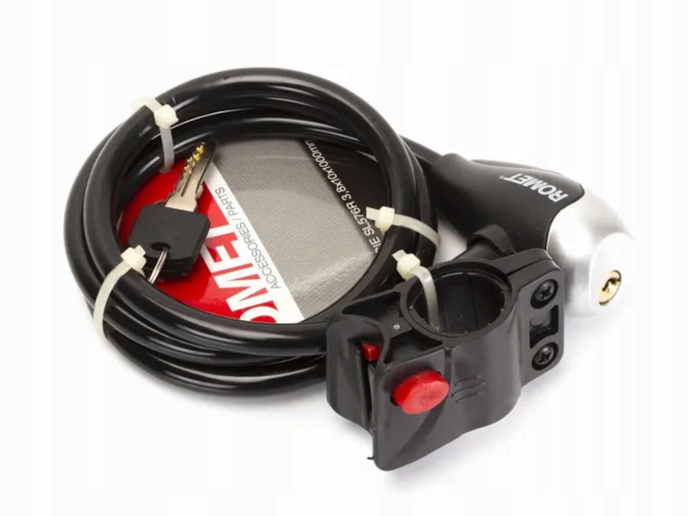 ZAPIĘCIE DO ROWERU BLOKADA ROWEROWA LINKA MOCNA ROMET KLUCZ 100CM Kod producenta 00-20-19229-35-00013