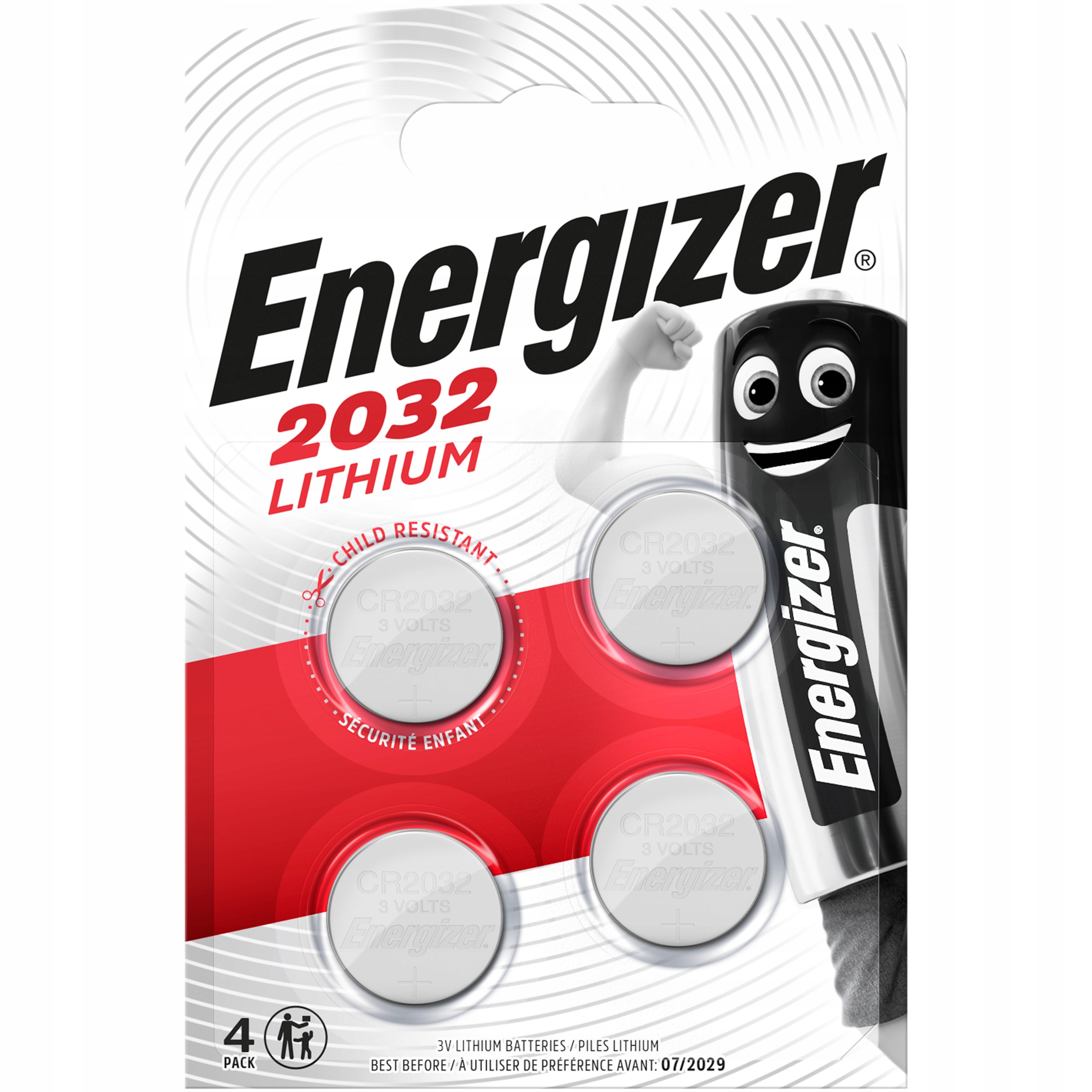 

4x Bateria Energizer CR2032 DL2032 Lithium 3V