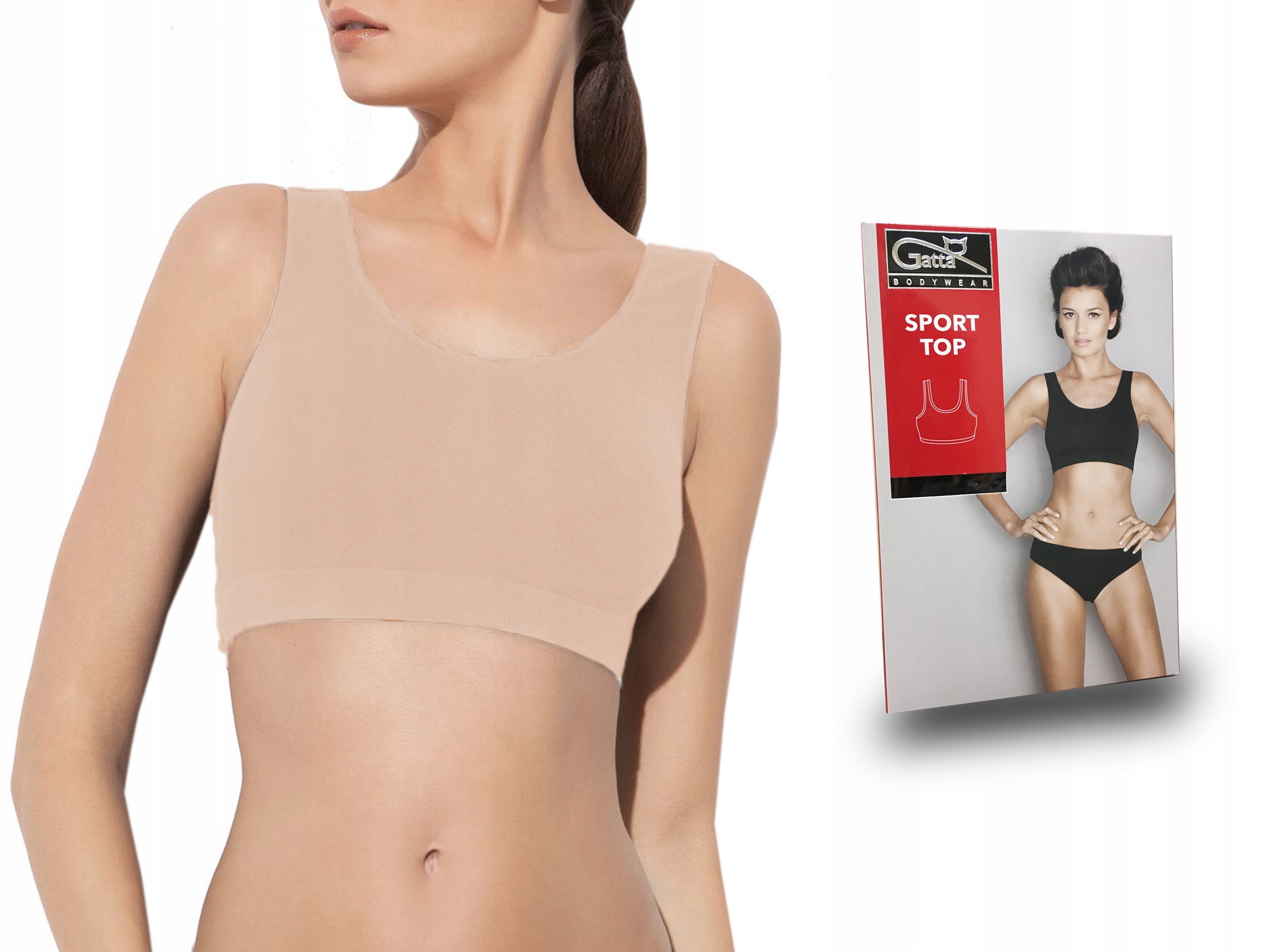 

Gatta Sport Top biustonosz bezszwowy, natural, XL