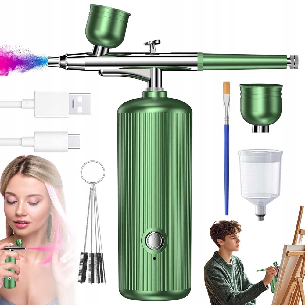 Přenosný Airbrush Pro Malování Modelů A Tetování Regulovatelným Průtokem