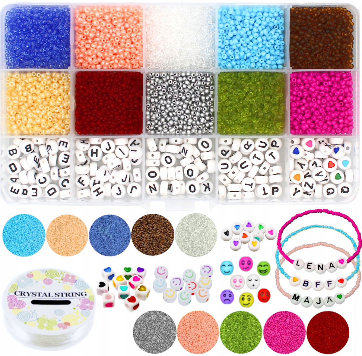 

Zestaw Do Robienia Bransoletek Koraliki Literki