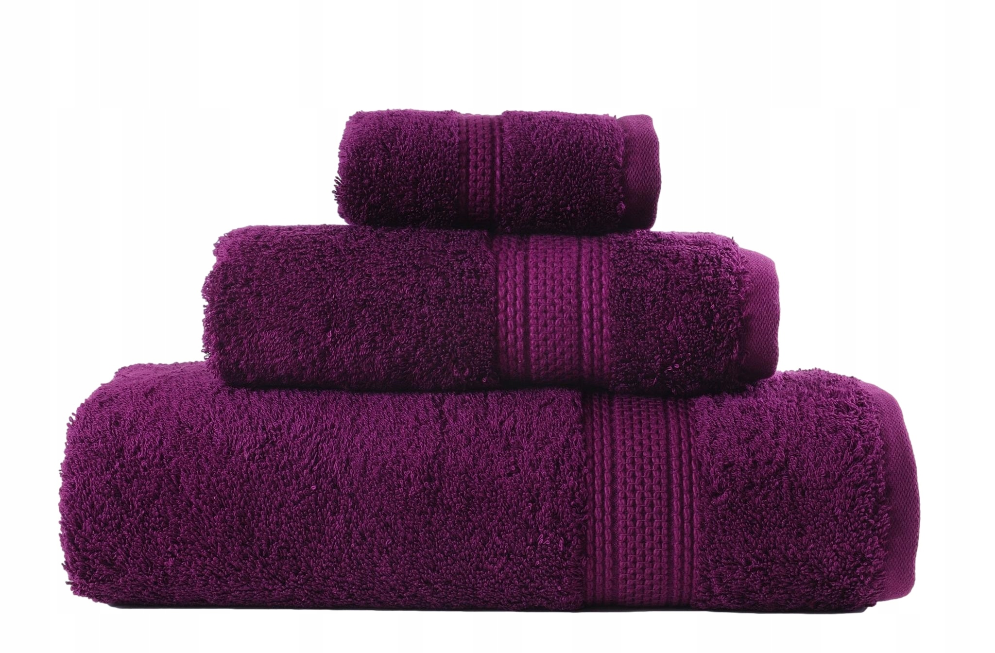 Ręcznik kąpielowy śliwkowy 30x50 bawełna 100% chłonny naturalny miękki