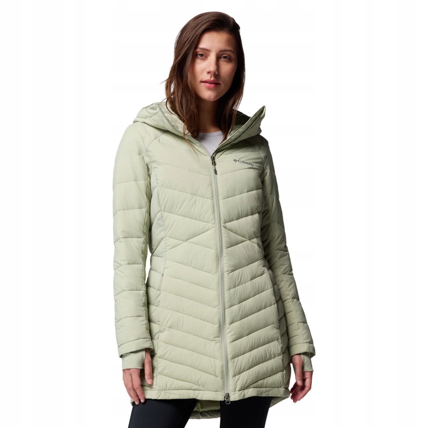 Damska kurtka ocieplana Columbia Joy Peak II Mid Hooded safari L