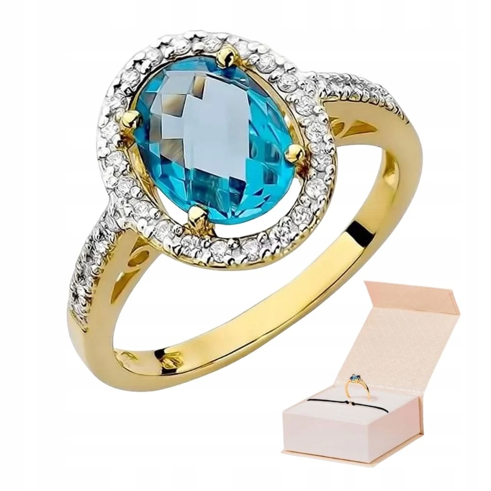 Prstýnek Topaz S Brilianty 585 1,70ct Zlato Zlatý Náramek