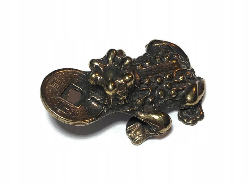 

Żaba w koronie z monetą amulet szczęścia b25