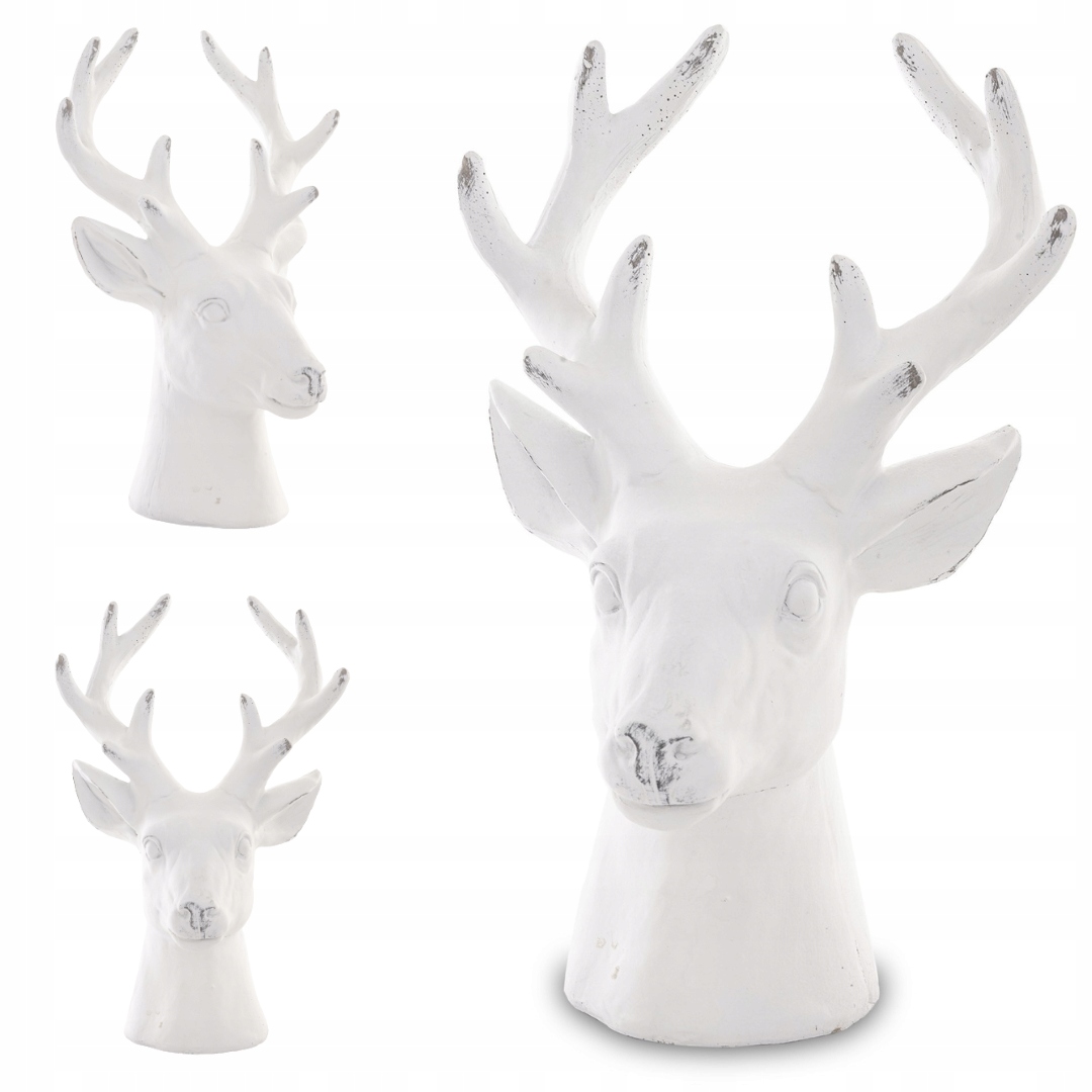 

Popiersie głowa Jeleń figurka swiąteczna biała 37
