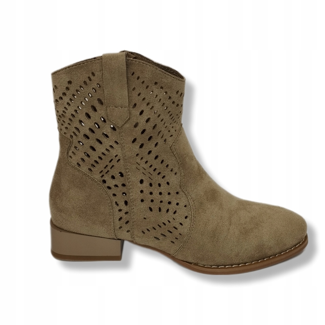 Dámské kotníkové boty eko-semišové boty s plochým podpatkem Jezzi ASA197-30 vel.41