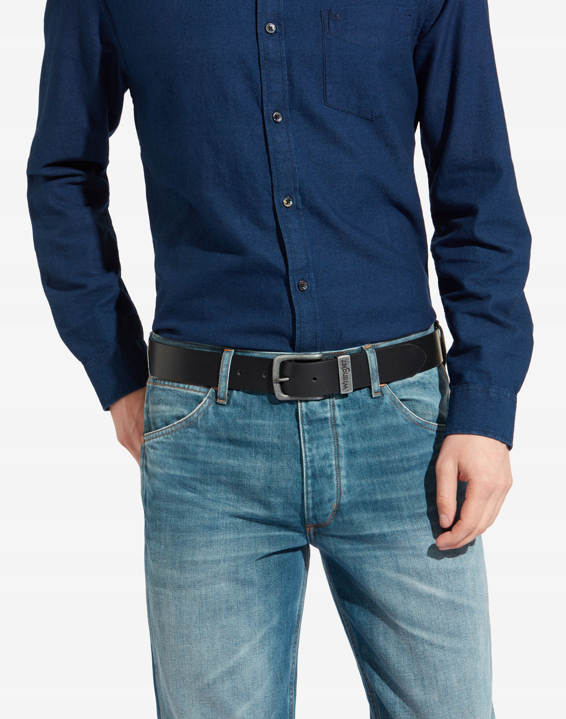 Pasek Wrangler BASIC METAL LOOP W0080US01 Blk 115 Nazwa koloru producenta Black