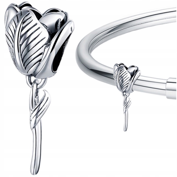 

Charms Kwiat Tulipan srebro 925 koralik zawieszka