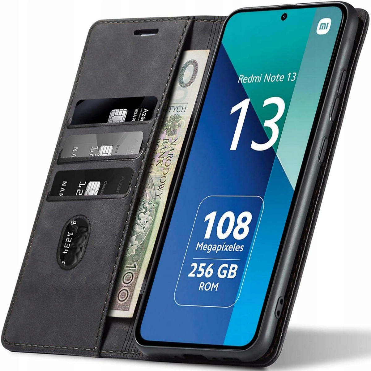 ETUI SKÓRZANE MAGNETYCZNE SHEEP SKIN DO XIAOMI REDMI NOTE 13 4G +SZKŁO