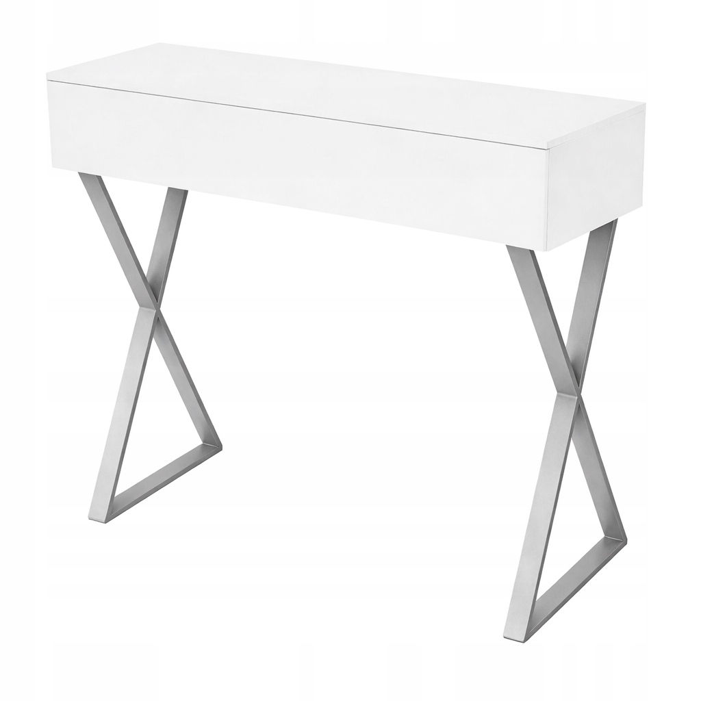 Konzola Toaletka Voga 90 Biely Lesk Strieborné Nohy X