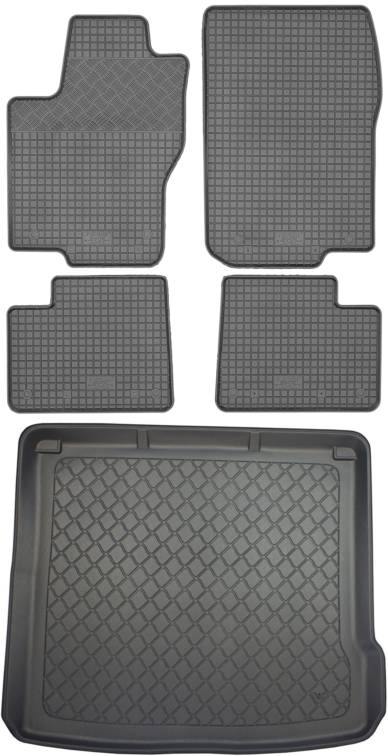 Mercedes M-Klasa W166 Suv 11-15 Sada Gumové rohože rohož