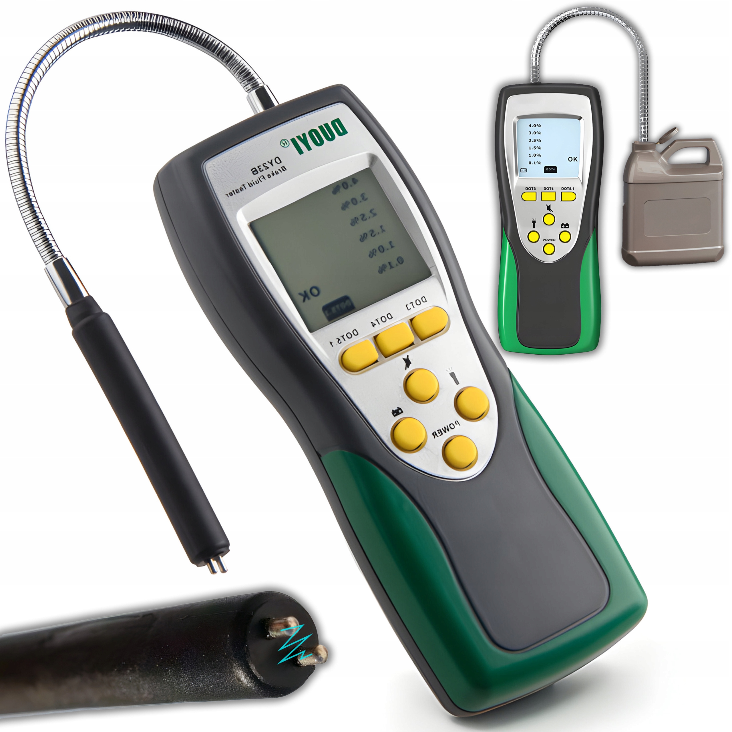 TESTER PŁYNU HAMULCOWEGO CYFROWY LCD DOT 3 4 5 MIERNIK Z SONDĄ UNIWERSALNY Marka Retoo