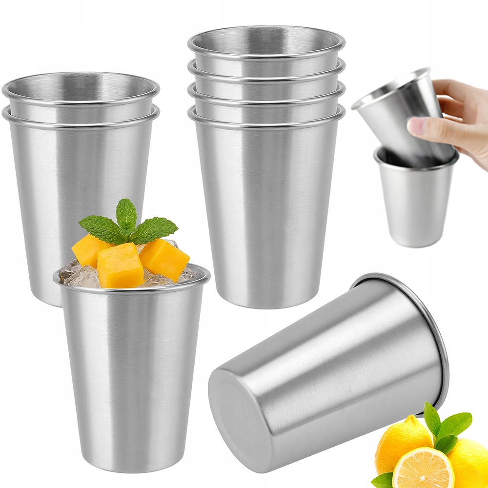 Kufle Do Piwa Ekologiczne 304 Stal 8SZT 260ML Zastąpienie Plastiku