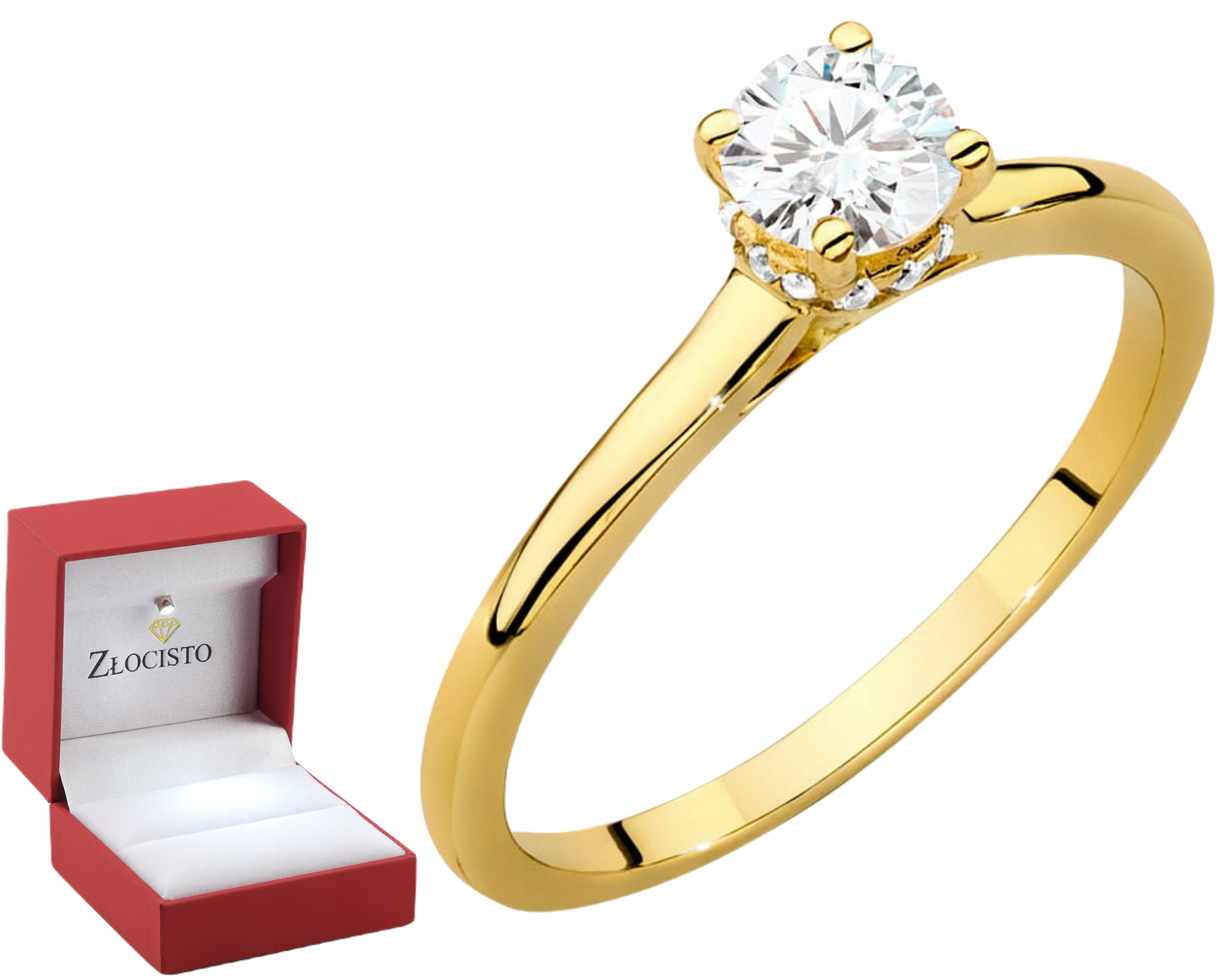 Prstýnek Žluté Zlato S Laboratorním Briliantem, Elegantní