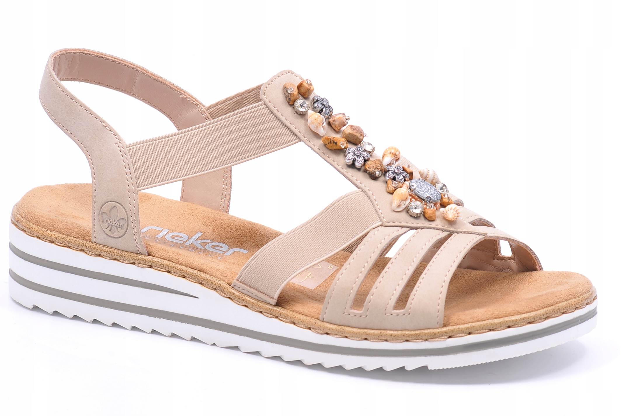 Sandály Rieker V0649-62 béžové, Velikost 37