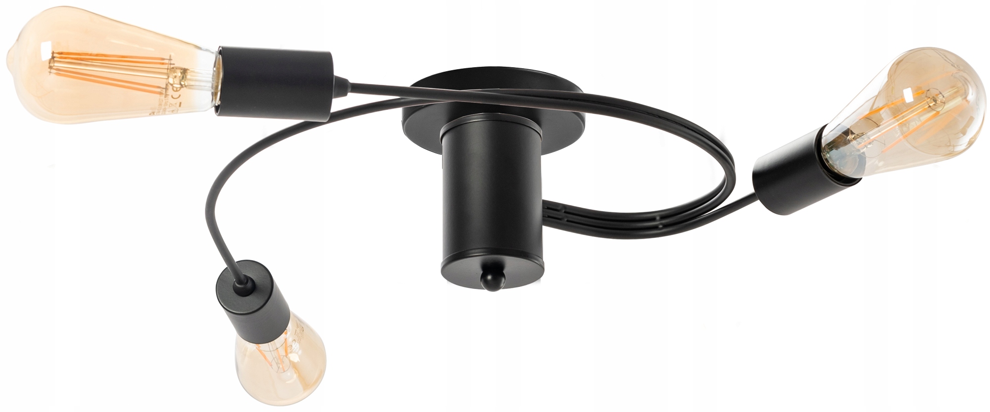 

Lampa Sufitowa Wisząca Żyrandol Loft Czarna 3xE27