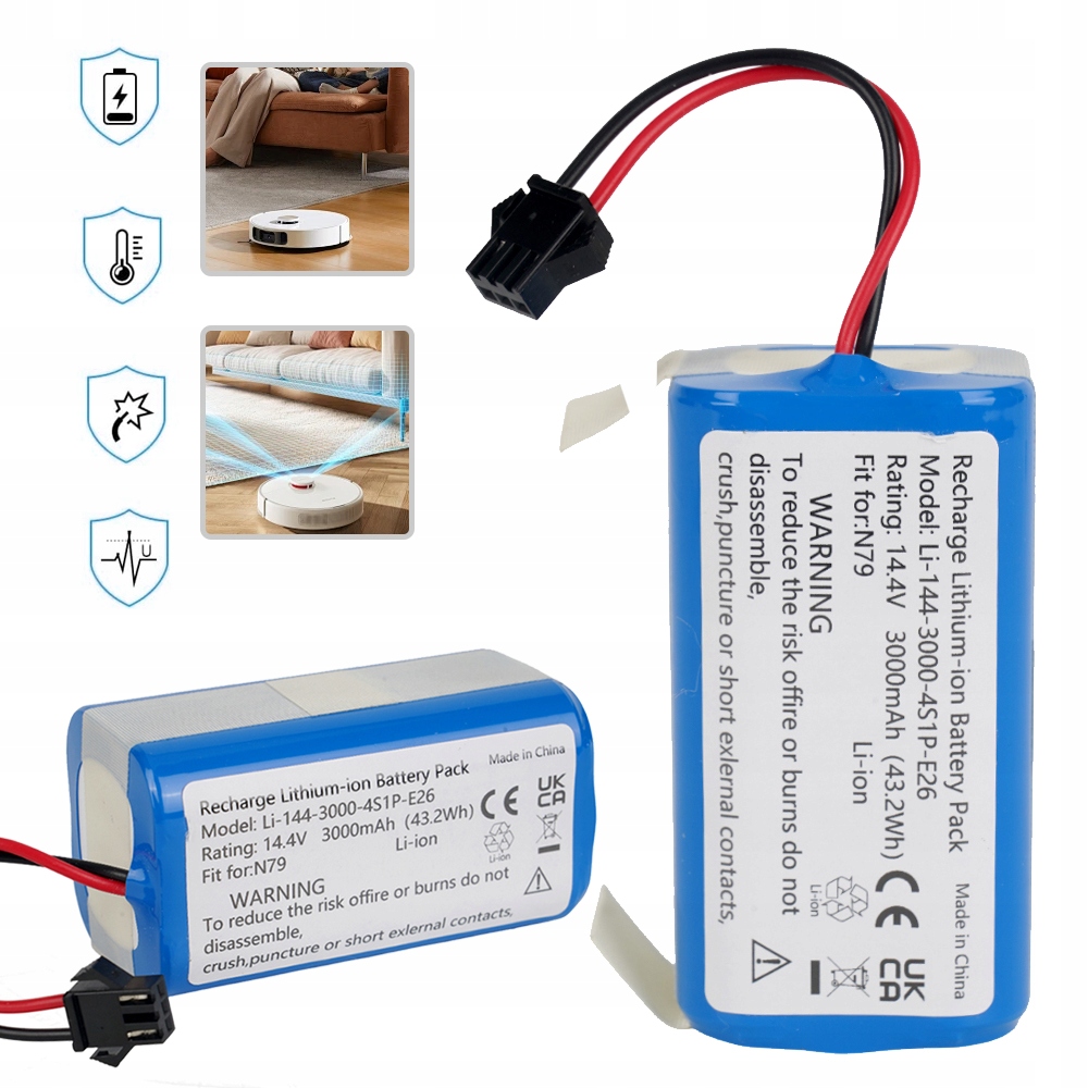 2 ks Akumulátor Lithium-iontový 14,4 V 3000 mA, Dlouhá životnost baterie