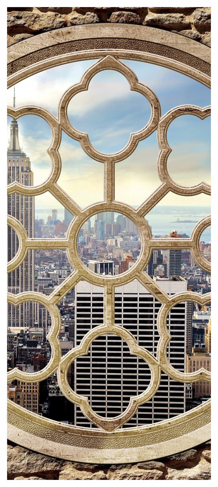 Samolepka Fototapeta New York v okně Empire State Building 91x211