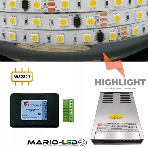 Set Led WS2811 SMD5050 30M Diaľkový Ovládač Napájací Adaptér