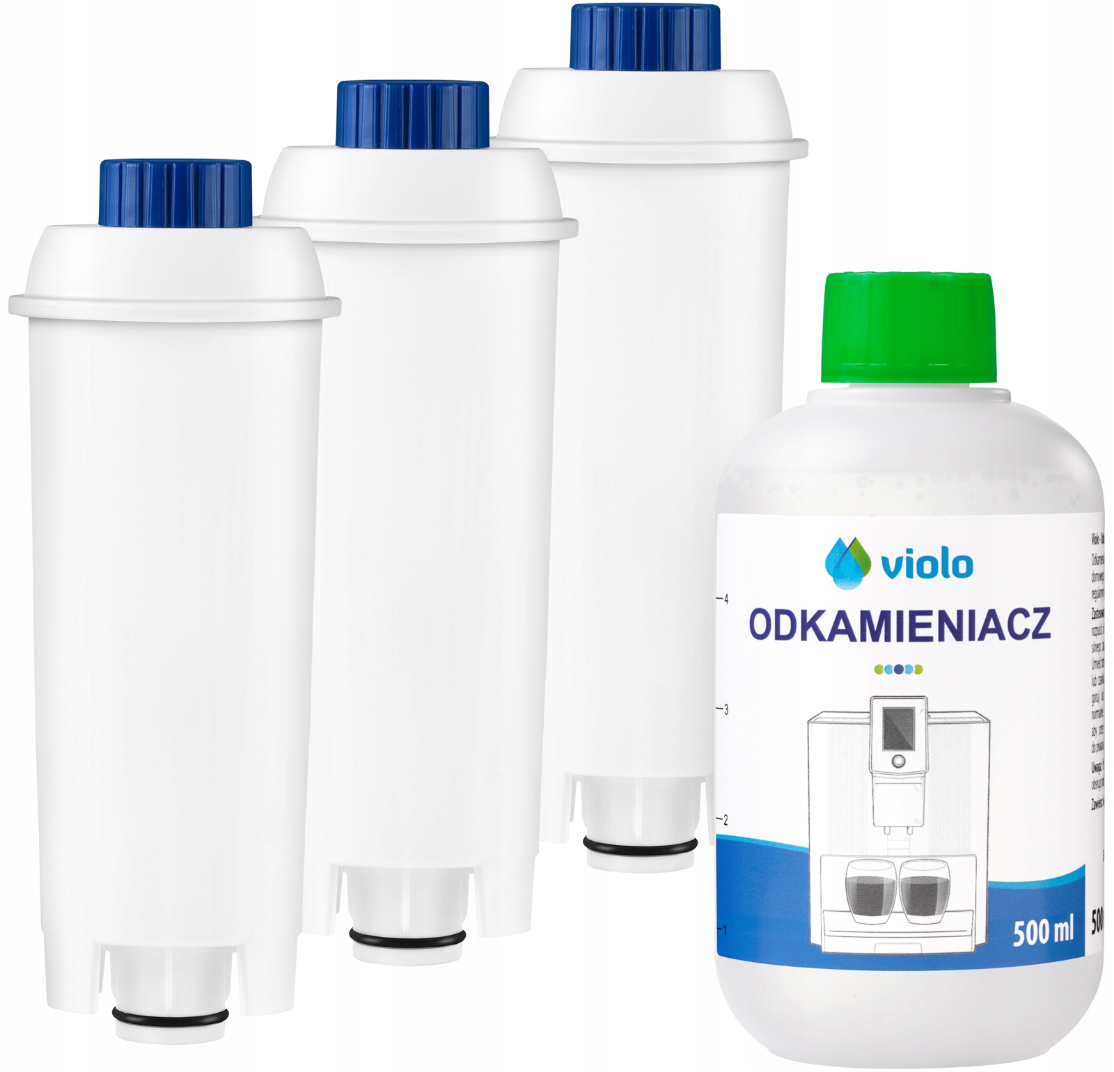 

1x 500 ml Odkamieniacz Expres do DeLonghi 3x Filtr