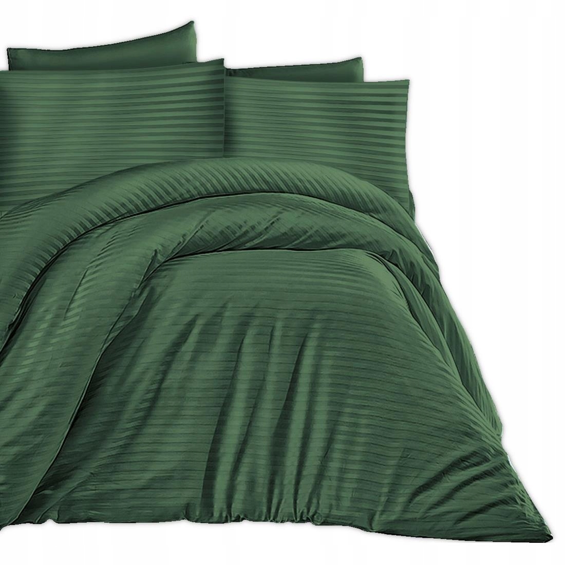 Posteľná Bielizeň bavlnená saténová damaška 160x200 tmavozelená