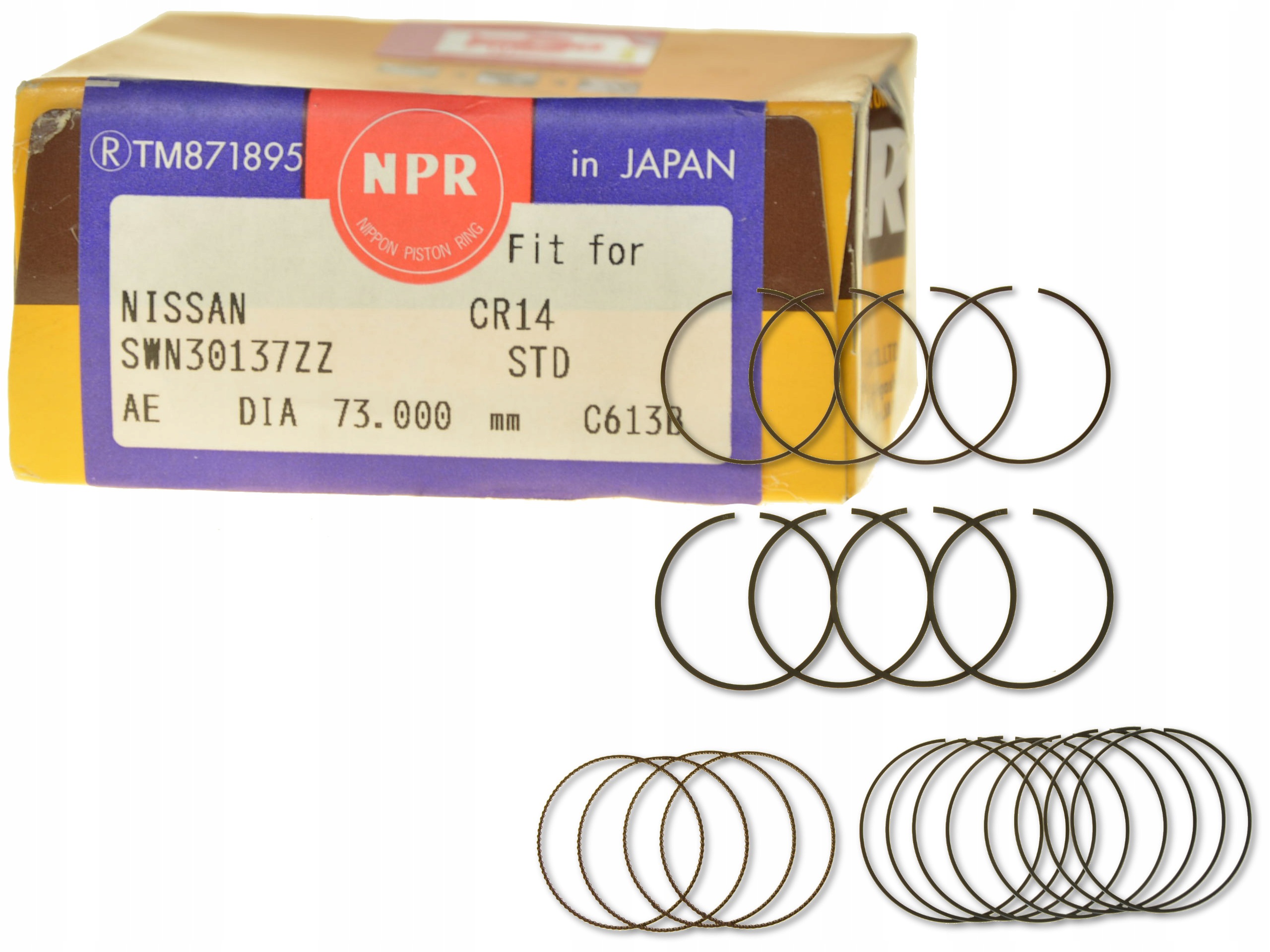 Kompletní Pístové Kroužky SWN30137ZZSTD Npr Nissan 1.4i CR14DE Std