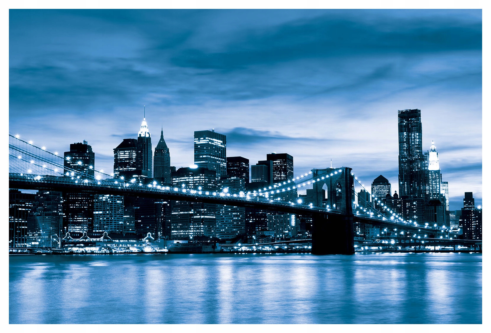 Fototapeta Brooklynský most v noci New York panorama vinylová 312x219 lepidlo