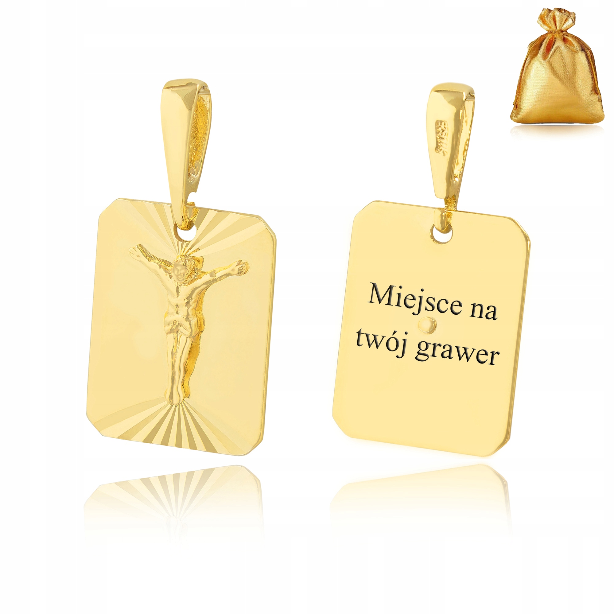 Zlatý Přívěsek Na Řetízek 585 925 Přívěsek Pozlacený Medailon Gravírování