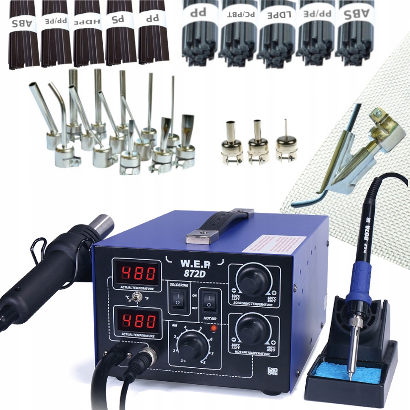 

Spawarka Wep 872D +18DYSZ +1KG Plastiku Siatka But