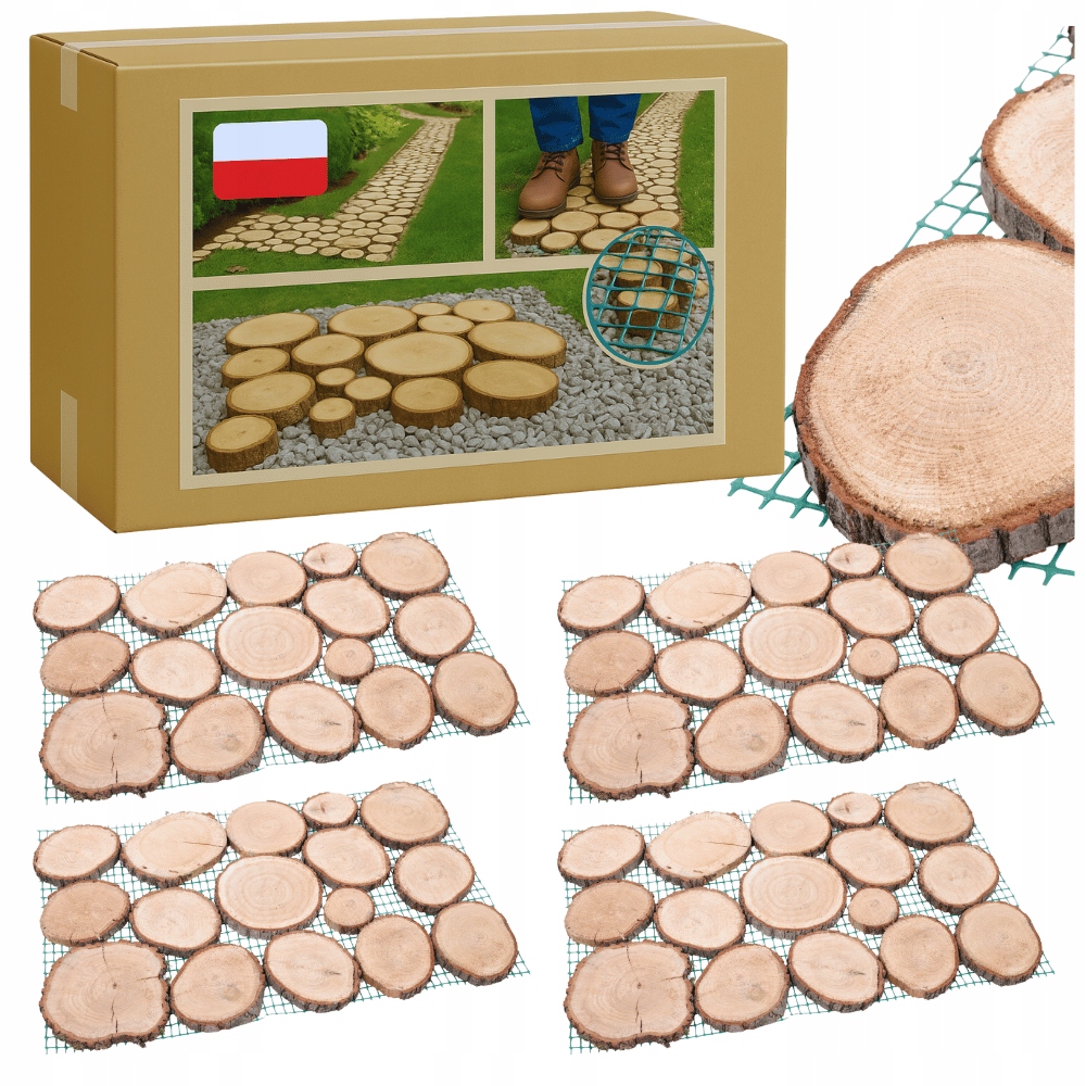 Záhradná cesta 80x50x2 cm chodník plátky dreva Dub chodníky Eko X4