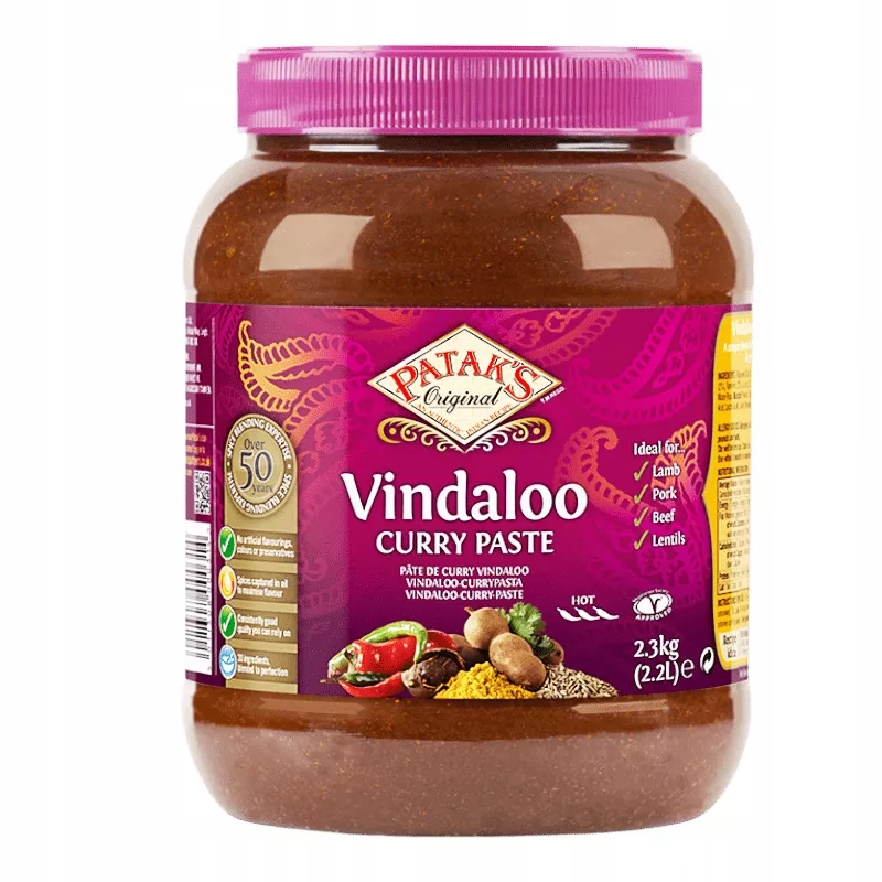 Levně Indická pasta Vindaloo Curry Paste Pataks 2,3 kg