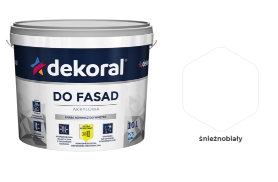 

Farba emulsyjna fasadowa Dekoral Polinit Biały 5l