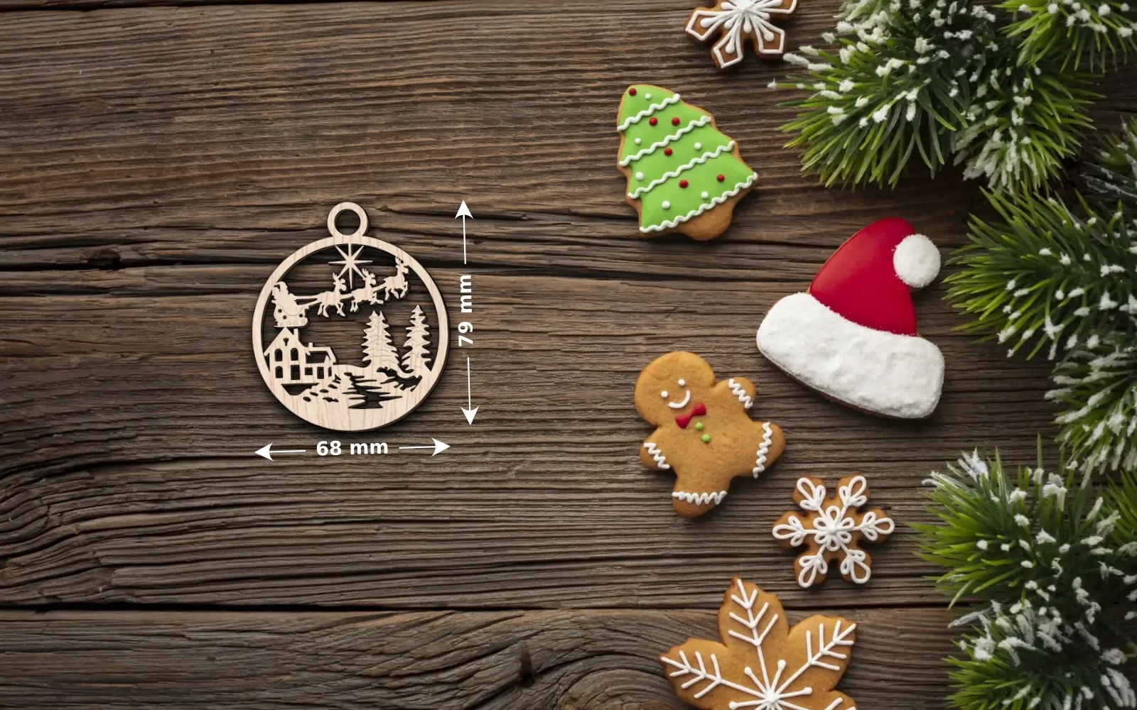 Bombka zaprzęg mikołaja z gwiazdką rozmiar S Rodzaj Bombka ażurowa